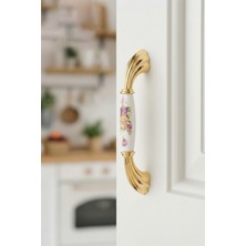 Berfino 5'li Hakiki Porselen Altın Dolap & Çekmece Kulpu 128 Mm–mobilya Kulpu (5’li Paket)