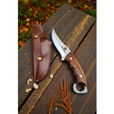 Swencraft Outdoor Piknik Çakısı Kamp Bıçağı El Yapımı Kılıf Ahşap Ceviz Sap ( 21 cm )