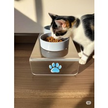 Feyza Design Çiftli Pleksi Kedi ve Köpek Su Kabı, Şık ve Dayanıklı Tasarım