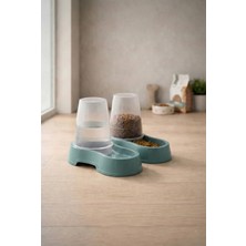 Feyza Design Geniş Hazneli Otomatik Kedi Köpek Mama ve Su Kabı, Pratik Besleme Istasyonu