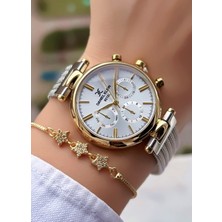 Daniel Klein Orijinal Çelik Hasır Kordon Kadın Kol Saati 3 Atm Su Geçirmezlik Gold Gümüş Renk Bileklik Hediyeli DK584C3