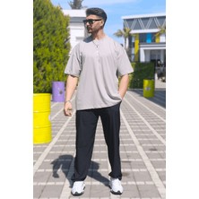 Eydamoon Erkek Taş Penye %10O Pamuk Oversize Rahat Kesim Kısa Kollu T-Shirt