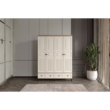 Doressa Merz Walnut 4 Kapılı Gardırop