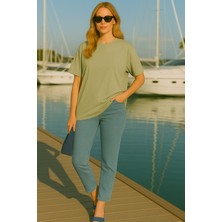 Eydamoon Kadın Regular Modal Kumaş Ütü Gerektirmeyen Ipeksi Yumuşacık Basic T-Shirt (Rahat Kalıp)