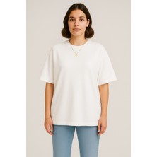 Eydamoon Kadın Basic Oversize Modal Kumaş T-Shirt Ipeksi Yumuşacık Canlı Renk Geniş Kalıp