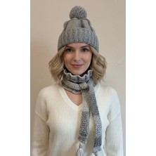 Zeepy Dizayn Tasarım Kadınlar Için Hediye Atkı Bere Seti