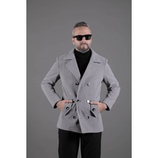 Ohepmoda Desenli Kruvaze Erkek Kaşe Kaban