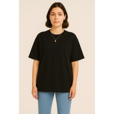 Eydamoon Kadın Basic Oversize Modal Kumaş T-Shirt Ipeksi Yumuşacık Canlı Renk Geniş Kalıp