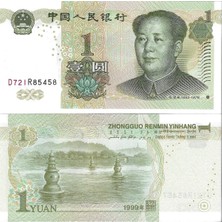 PremiumPort 1999 Çin 1 Yuan Yabancı Kağıt Para Çil Koleksiyon Parası