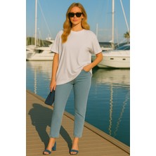 Eydamoon Kadın Regular Modal Kumaş Ütü Gerektirmeyen Ipeksi Yumuşacık Basic T-Shirt (Rahat Kalıp)