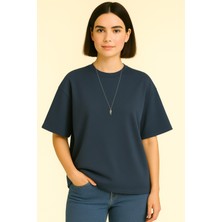 Eydamoon Kadın Basic Oversize Modal Kumaş T-Shirt Ipeksi Yumuşacık Canlı Renk Geniş Kalıp