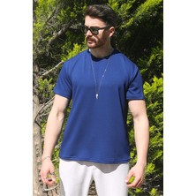 Eydamoon Erkek Lacivert Relaxfit Soft Touch Kırışmayan Modal Kumaş T-Shirt
