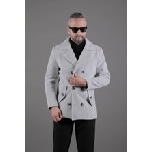 Ohepmoda Desenli Kruvaze Erkek Kaşe Kaban