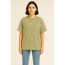 Eydamoon Kadın Basic Oversize Modal Kumaş T-Shirt Ipeksi Yumuşacık Canlı Renk Geniş Kalıp