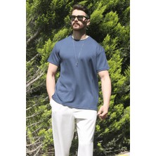 Eydamoon Erkek Füme Relaxfit Soft Touch Kırışmayan Modal Kumaş T-Shirt