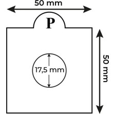 PremiumPort Yapışkanlı Karton Madeni Para Kapaması, Beyaz, 17,5mm, 25'li Paket