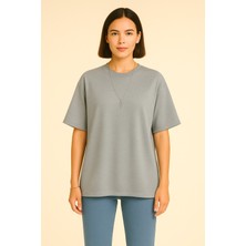 Eydamoon Kadın Basic Oversize Modal Kumaş T-Shirt Ipeksi Yumuşacık Canlı Renk Geniş Kalıp