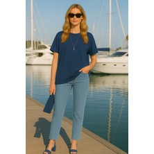 Eydamoon Kadın Regular Modal Kumaş Ütü Gerektirmeyen Ipeksi Yumuşacık Basic T-Shirt (Rahat Kalıp)