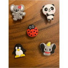 PremiumPort Renkli Büyük Figürlü Terlik Süsü 5'li Paket, Eğlenceli Dekorasyon Seti