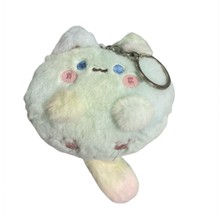 PremiumPort Sevimli Tombik Kedi Peluş Anahtarlık Mor Renkli Çekici Tasarım