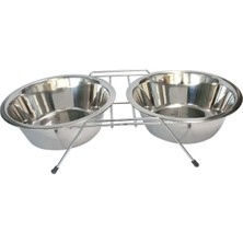 Feyza Design Tel Ayaklı Çelik Mama Kabı, 80 Oz, Sağlam ve Pratik Tasarım