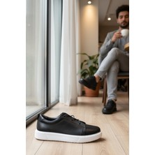 Enoch Hakiki Deri Günlük Lastik Bağcıklı Erkek Ayakkabı Comfort Taban Sneaker