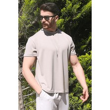 Eydamoon Erkek Taş Kışlık T-Shirt %100 Pamuk Modal Ipeksi Kumaş Bisiklet Yaka Nefes Alabilen Doku