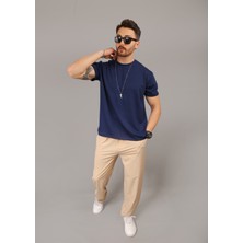 Eydamoon Erkek Bej Paraşüt Kumaş Bol Paça Spor Eşofman Altı