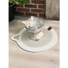 Feyza Design Dekoratif Kedi ve Köpek Mama Kabı Paspası, Şık ve Kullanışlı, 1 Adet