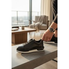Enoch Hakiki Deri Tasarım Yüksek Taban Bağcıklı Erkek Sneaker Ayakkabı