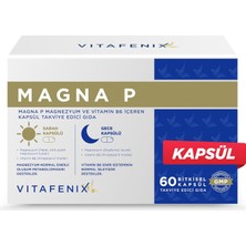 Vitafenix Magna P Magnezyum Complex - Malat Sitrat Glisinat Taurat ve B6 ile Gece Gündüz Kapsül Magnezyum Takviyesi - Dezenfektan Hediyeli (%72 Alkol)