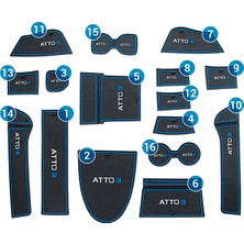 Bir Aksesuar Al Byd Atto 3 Modeli Için Koruma Pedleri-Mavi Renk