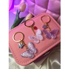 PremiumPort 3’lü Hologram Kelebekli Çanta ve Anahtarlık Seti, Şıklık ve Zarafet