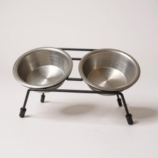 Feyza Design Yüksek Kaliteli Çiftli Çelik Mama ve Su Kabı, Sağlıklı ve Şık Tasarım