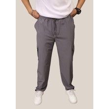 Eydamoon Erkek Metalik Likralı Baggy Kesim Kargo Cepli Ayarlanabilir Paça Yazlık Eşofman Altı