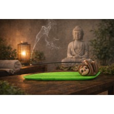 Otscraft Studio Yaprak Üzerinde Tembel Hayvan Figürlü Tütsülük | Dekoratif & Rahatlatıcı Tasarım