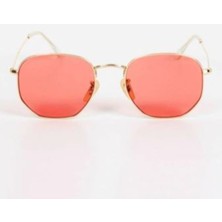 PremiumPort Kadın Altıgen Güneş Gözlüğü, Şık ve Zarif Nar Çiçeği Tasarımı