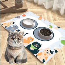 Feyza Design Leke Tutmaz Vinil Paspas, Kedi ve Köpek Besleme Su Mama Altlığı 70X50 cm