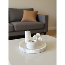 Nox Atelier Modern Ribbed Dekor Seti – 3’lü Minimal Home Dekorasyon Objeleri