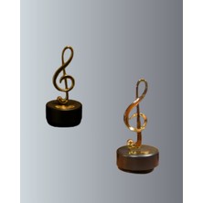 Mbb E-Ticaret Altın Nota Sol Anahtarı Müzik Box Döner Mekanizmalı Hediyelik