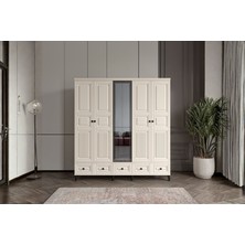 Doressa Merz Moon 5 Kapılı Camlı Gardırop