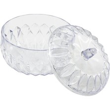Timion Şeffaf Yuvarlak Kapaklı Mika - Plastik Şekerlik (5148)