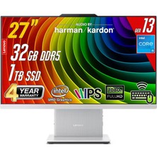 Lenovo Ideacentre 27IRH9 Intel Core I5-13420H 32GB 1tb 27 Fhd Freedos Beyaz All In One Bilgisayar