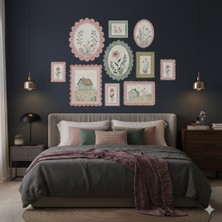Veracraft Pastoral Efektli Baharın Temalı Çerçeve Görünümlü Sticker Poster Seti 10 Parça