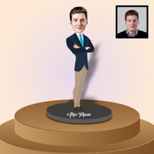 PremiumPort Kişiye Özel Müdür Karikatürlü Ahşap Biblo, Şık ve Eğlenceli Dekorasyon Parçası