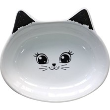 Feyza Design Derin Beyaz Seramik Mama Kabı, 200ML, Kediniz Için Şık ve Kullanışlı