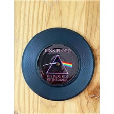 PremiumPort Renkli Pink Floyd Plak Temalı Bardak Altlığı ve Duvar Süsü 11X11 cm