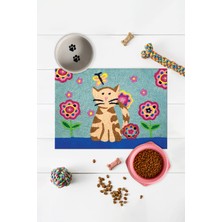 Feyza Design Yavru ve Yetişkin Kediler ile Köpekler Için Şık ve Fonksiyonel Su ve Mama Paspası