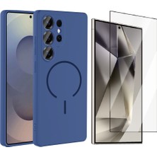 Vendas Samsung Galaxy S24 Ultra Kılıf M-Safe Şarj Özellikli Zore Meta Kapak + Cam Ekran Koruyucu