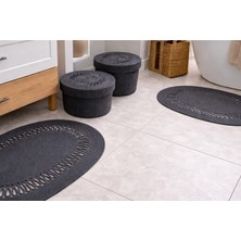 Armağan Garajı Jüt Pamuklu Banyo Seti Çamaşır Sepeti ,banyo Paspası,kirli Sepeti, Banyo,dekor